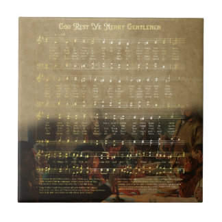 Vintage Christmas Sheet Music Wooden Keepsake Box Tile