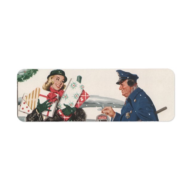 Vintage Christmas, Shopping Presents Policeman (Front)