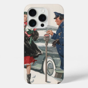 Vintage Christmas, Shopping Presents Policeman iPhone 15 Pro Case