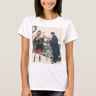 Vintage Christmas, Shopping Presents Policeman T-Shirt