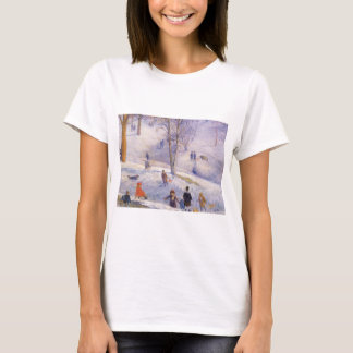 Vintage Christmas, Sledding, Central Park Glackens T-Shirt