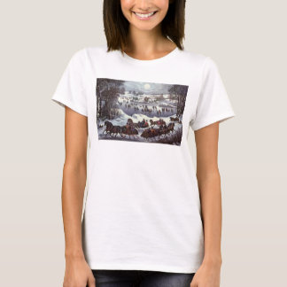 Vintage Christmas Sleighs, Central Park in Winter T-Shirt