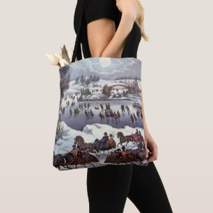 Vintage Christmas Sleighs, Central Park in Winter Tote Bag