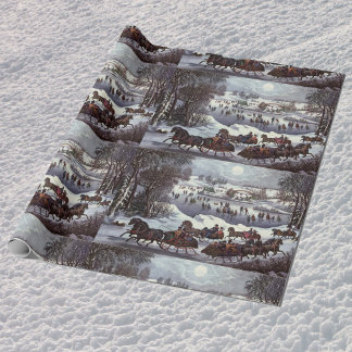 Vintage Christmas Sleighs, Central Park in Winter Wrapping Paper