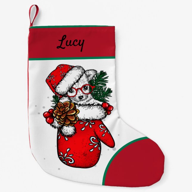 Vintage Christmas Small Christmas Stocking (Front)
