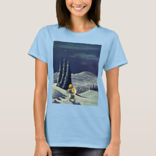 Vintage Christmas, Snow Angel Walking with a Star T-Shirt