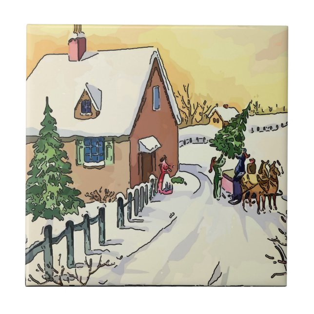 Vintage Christmas Snow Tiles (Front)