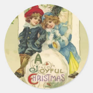 Vintage Christmas Snowball Stickers