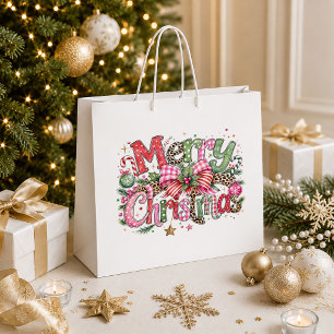 Vintage Christmas Snowflake Holiday Gift Bag Style