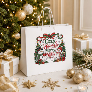 Vintage Christmas Snowflake Holiday Gift Bag Style