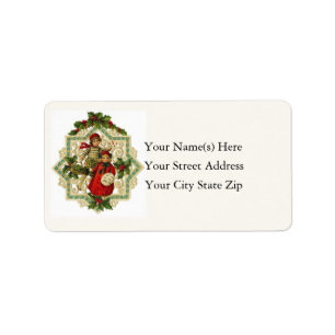 Vintage Christmas Snowflake Ornament Label