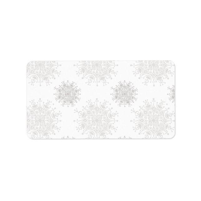 Vintage Christmas, Snowflakes Blizzard Pattern Label (Front)