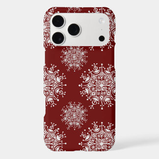 Vintage Christmas Snowflakes Red Blizzard Pattern
