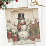 Vintage Christmas Snowman<br><div class="desc">A vintage design of snowman. Great for Christmas gift wrapping or for craft and decoupage projects.</div>