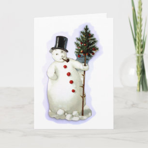 Vintage Christmas Snowman Card