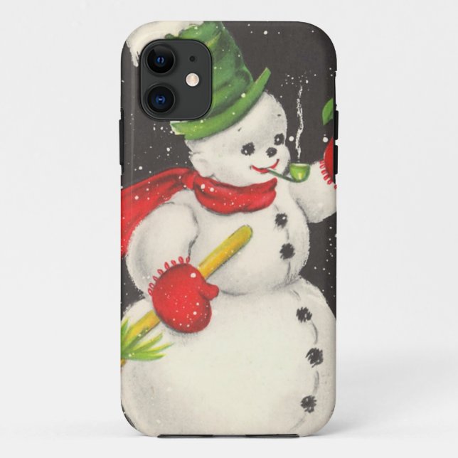 Vintage Christmas Snowman Case-Mate iPhone Case (Back)
