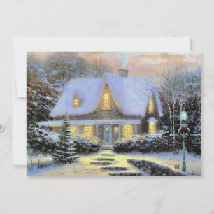Vintage Christmas snowy landscape Holiday Card