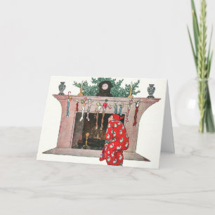 Vintage Christmas Socks and Gifts Holiday Card