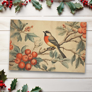 Vintage Christmas Song bird Tissue Paper