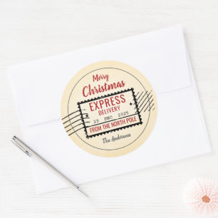 Vintage Christmas Special Delivery Sticker