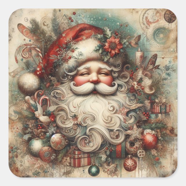 Vintage Christmas  Square Sticker (Front)