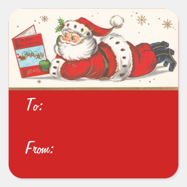 Vintage Christmas Square Sticker (Front)