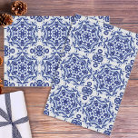 Vintage Christmas Star Blue on White Ceramic Craft Tissue Paper<br><div class="desc">A six-pointed blue star repeats across a creamy-white background, in a timeless vintage look. Perfect for an old-fashioned Christmas, recalling hand-painted motifs created by European artisans in Holland, England, Germany and other countries in Regency, 18th century and earlier eras. Fresh enough for blue kitchen or bathroom themes, and as you...</div>