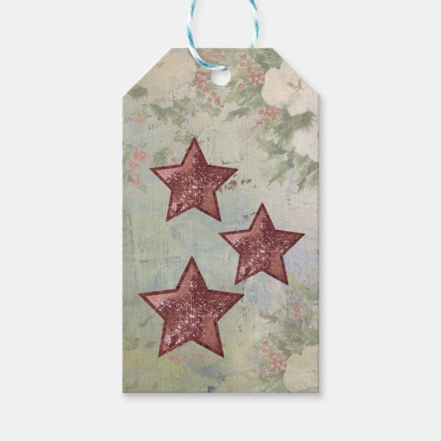 Vintage Christmas stars Gift Tags (Front)