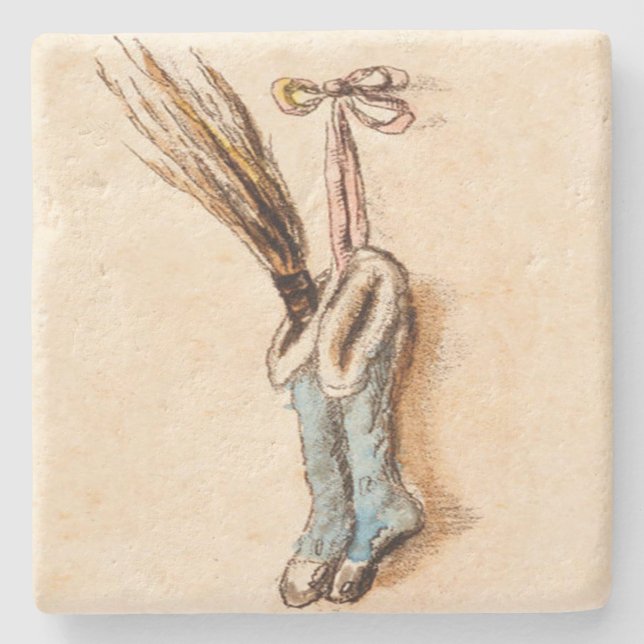 Vintage Christmas Stockings Stone Coaster (Front)