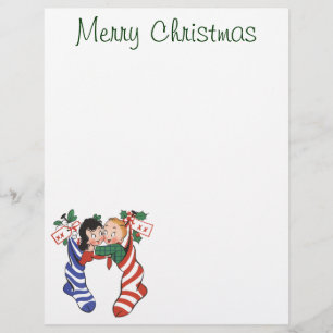 Vintage Christmas Stockings with Cute Children