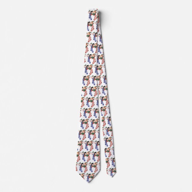 Vintage Christmas Stockings with Cute Children Tie (Front)