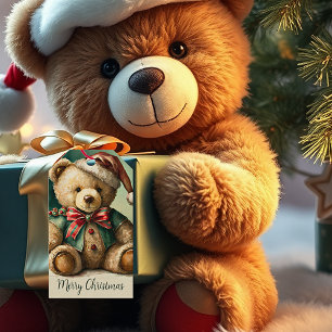 Vintage Christmas Teddy bear Gift Tags