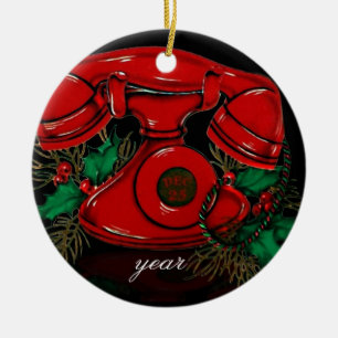 Vintage Christmas Telephone Ornament