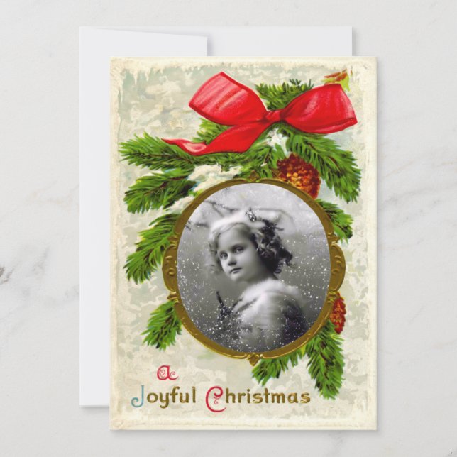 Vintage Christmas Template Flat Card (Front)