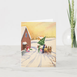 Vintage Christmas Thank You Card