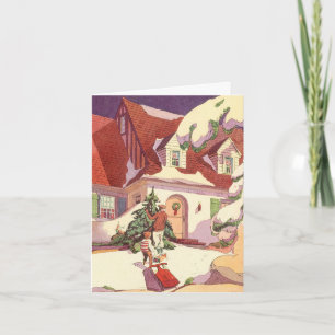 Vintage Christmas Thank You Card