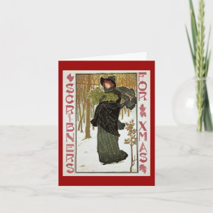 Vintage Christmas Thank You Card