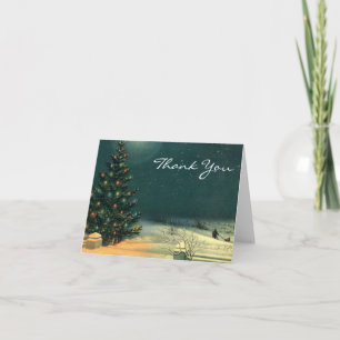 Vintage Christmas Thank You Card