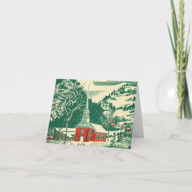 Vintage Christmas Thank You Holiday Card (Front)