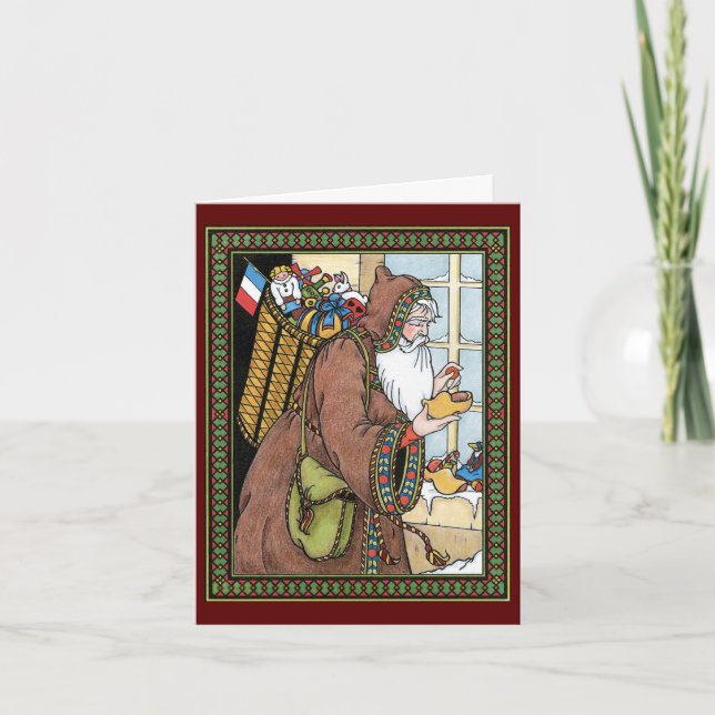 Vintage Christmas Thank You Holiday Card (Front)