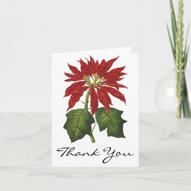 Vintage Christmas Thank You Holiday Card (Front)