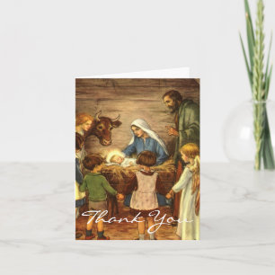 Vintage Christmas Thank You Holiday Card