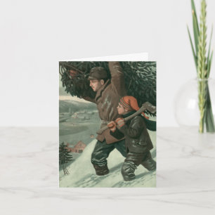 Vintage Christmas Thank You Holiday Card