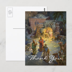 Vintage Christmas Thank You Postcard