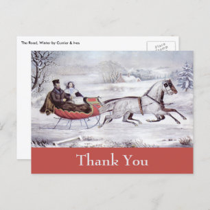Vintage Christmas Thank You Postcard