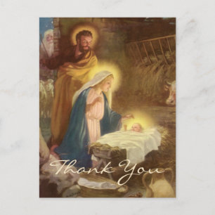 Vintage Christmas Thank You Postcard