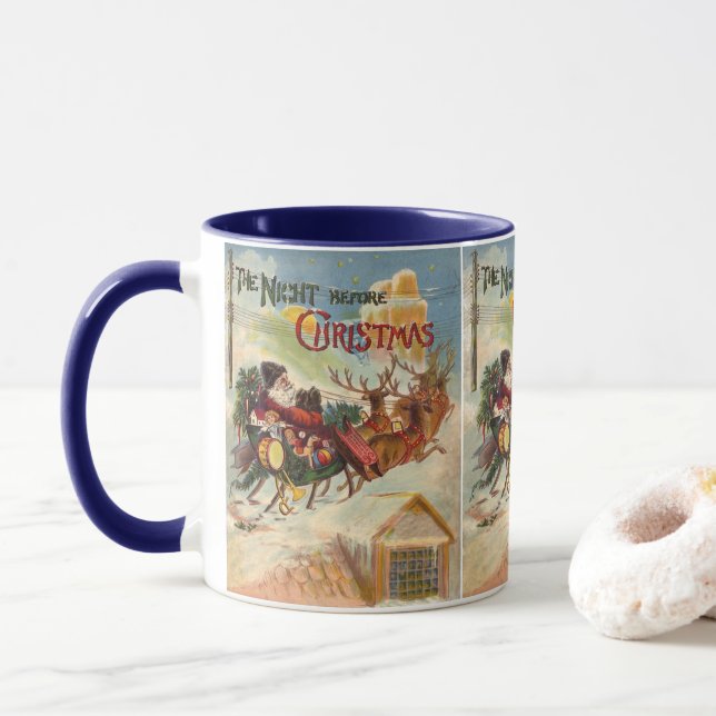 Vintage Christmas, The Night Before Christmas Mug (With Donut)
