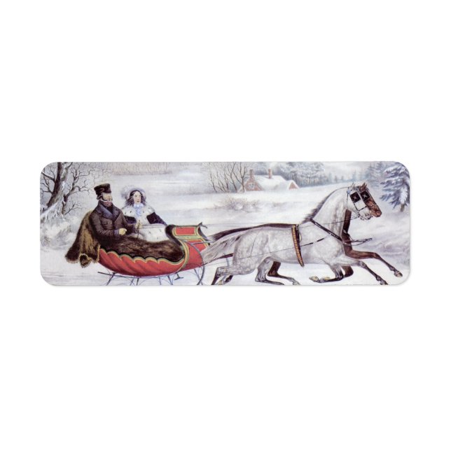 Vintage Christmas, The Road Winter, Sleigh Horse (Front)