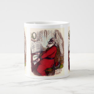 Vintage Christmas, Thomas Nast Santa Claus Piano Large Coffee Mug