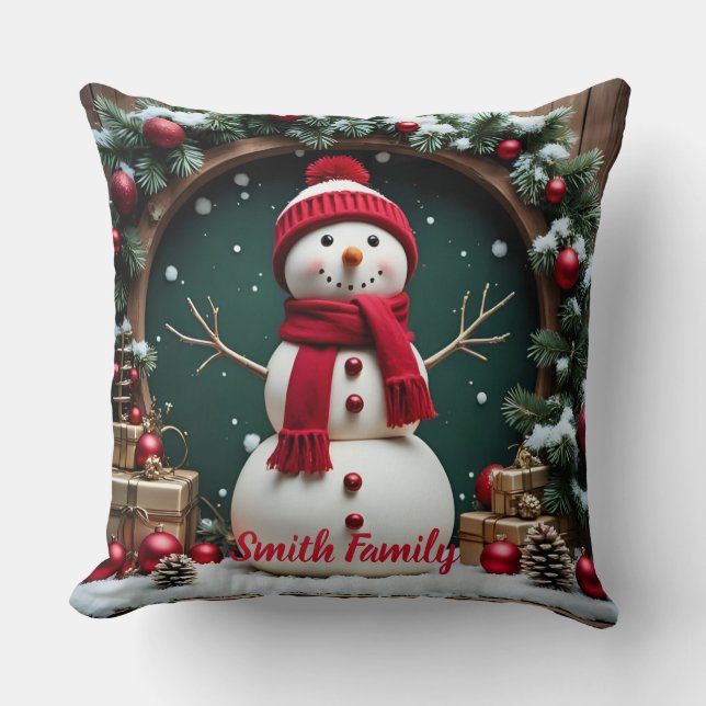 Vintage Christmas - Throw Pillow (Front)